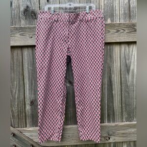 LOFT Marisa Pink and Black Patterned  Women’s Chinos size 12